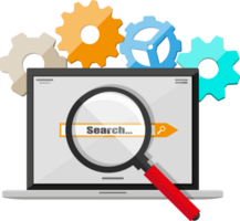 Laptop with search engine png