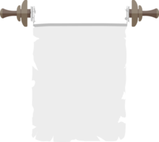 Ancient paper scroll with wooden handles png