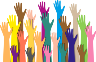 Group of hands of different colors png