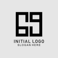 creativo moderno 69 letras icono vector ilustración