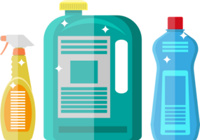 Household chemistry cleaning plastic bottles png