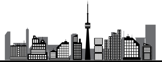 City skyline in grey colors png