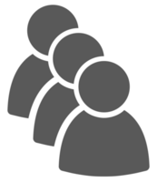 Simple people icon in black and grey colors png