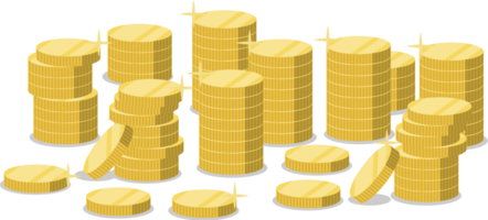 Stacks of gold coins png