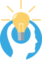 IIdea concept with head and bulb png