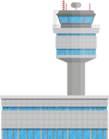 Grey airport control tower and terminal building png