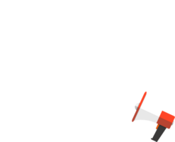 Megaphone with white bubble for text png