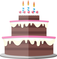 Chocolate layer cake decorated with candles png