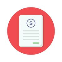 Grab this creatively crafted icon of invoice in flat style, ready to use vector