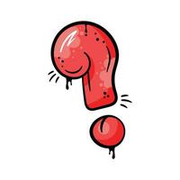 Graffiti style hand drawn icon of query, question mark, ready for premium use vector