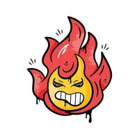 Fire cartoon graffiti art vector design up for premium use