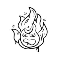 Fire cartoon graffiti art vector design up for premium use