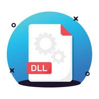 Take a look at this creatively designed dll file extension vector design in flat style