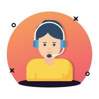 An amazing icon of customer support in flat style, vector of customer care service