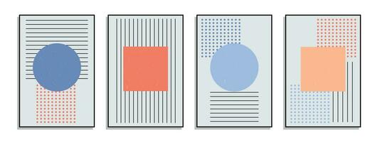 Set of retro posters with abstraction. vector