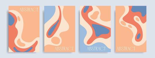 Set of colorful abstract backgrounds with a hint of peach fuzz. vector