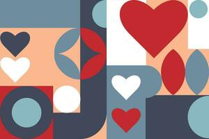 Background in Bauhaus style with heart. vector