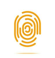 3D Fingerprint Icon Isolated. Render Finger Print Symbol. Identification and Authorization System. Fingerprint for ID, Passport, Applications. Simple Finger Print Biometric Scan. Vector Illustration