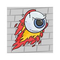 Take a glimpse at this creatively designed flaming eyeball in cartoon style vector