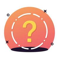 Flat style icon of query, question mark, ready for premium use vector