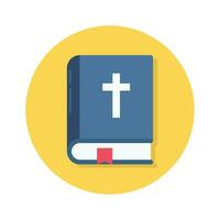 Plus sign on a book depicting concept flat icon of holy book, religious book vector design