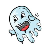 tener un Mira a esta hermosamente diseñado fantasma vector, fantasma en contento ánimo, expresiones, emoji pegatina vector