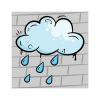 Take a look at this carefully crafted hand drawn weather icon in graffiti art style vector