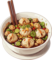 ai généré Dumplings nourriture sur bol agrafe art png