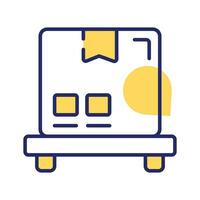 Box on a pallet, vector of logistics collection, cargo box pallet icon