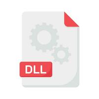 Take a look at this creatively designed dll file extension vector design in flat style