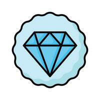 Diamond inside badge showing concept of best quality vector design, premium quality icon