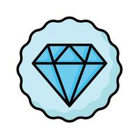 Diamond inside badge showing concept of best quality vector design, premium quality icon