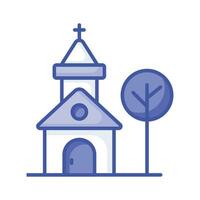 A christianity house vector flat style, church icon trendy design