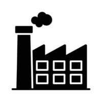 Manufacturing Plant, building with chimney showing concept icon of power plant or industry vector