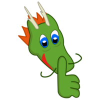 little dragon character holding hand near mouth silence. Shh symbol png