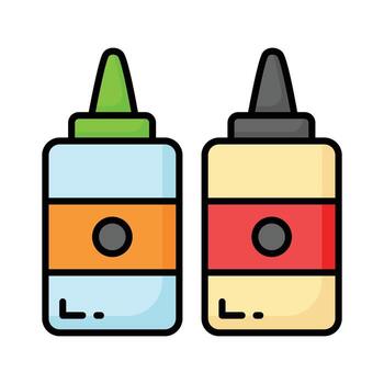 Take a look at this perfectly designed icon of glue bottles, vector of sticky stationery item in modern style