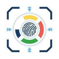 Have a look this carefully crafted icon of biometric access in trendy flat style vector