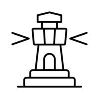 A tower containing a beacon light to warn or guide ships at sea, well designed icon of lighthouse vector