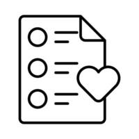 Paper with heath denoting concept icon of wishlist, ready for premium download vector