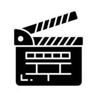 Movie clapper board, filmmaking device icon in modern style, ready to use vector