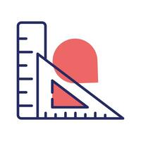 Tool for measurement or calculating length, premium icon of ruler, triangular scale vector