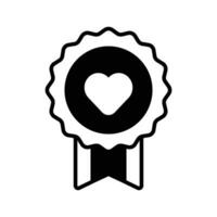 Heart inside ribbon badge, concept of favorite item, best quality vector