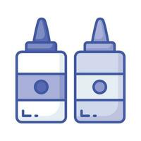 Take a look at this perfectly designed icon of glue bottles, vector of sticky stationery item in modern style