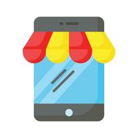 Mobile store vector design, online shopping concept vector