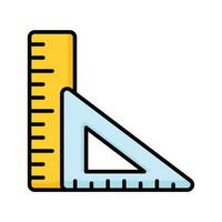 Tool for measurement or calculating length, premium icon of ruler, triangular scale vector