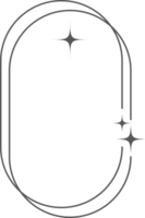 estético marco forma. contorno mínimo gráfico elementos con estrellas. resumen boho arco con destellos de moda geométrico modelo para póster y historia. png