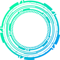 hud futurista elemento. abstrato ótico néon mirar. círculo geométrico forma para virtual interface e jogos. Câmera visor para Franco atirador arma png