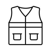 un icono de la seguridad chaqueta en moderno estilo, protector chaqueta, construcción chaleco vector