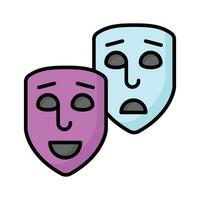 Face masks, theater masks theme party icon in modern style, easy to use vector