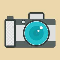 Photo camera flat vector illustration